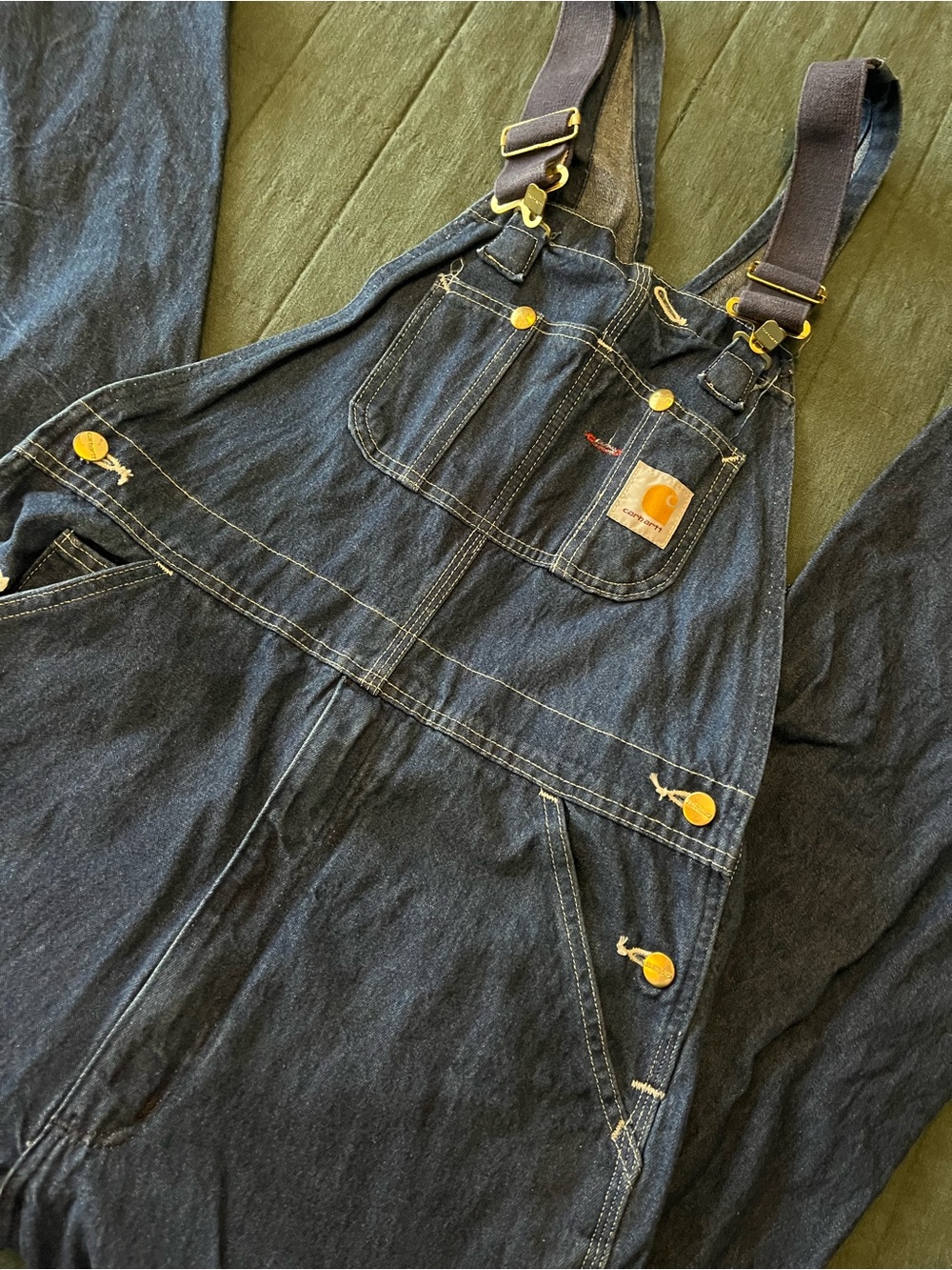 Carhartt Dark Blue Denim Relaxed Overalls cotton vintage men’s